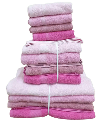 Фото Набір рожевих махрових рушників 100% Бавовна Lorine Hasir Pembe