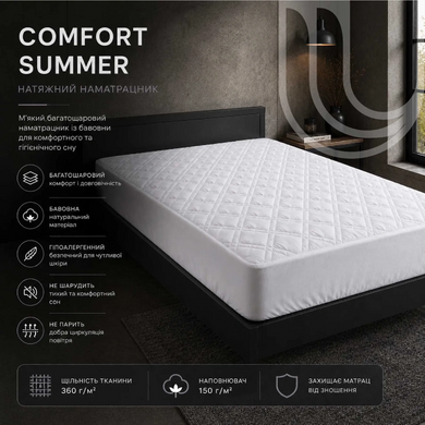 Фото Наматрасник Comfort Summer натяжной по всему периметру наполнитель хлопок