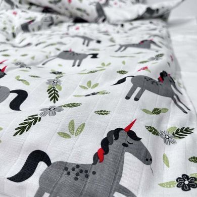 Фото Комплект постільної білизни в дитяче ліжечко Муслін SoundSleep Unicorn Єдиноріг