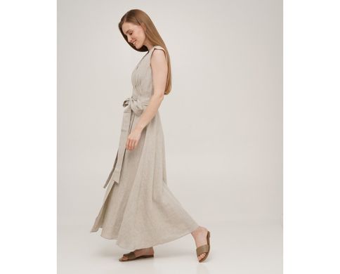 Фото Жіноча довга лляна сукня на запах SoundSleep Linen Натуральна