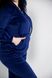 Фото №5 из 8 товара Женский спортивный велюровый костюм на молнии с капюшоном Синий 617