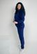 Фото №2 из 8 товара Женский спортивный велюровый костюм на молнии с капюшоном Синий 617