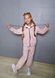 Фото №1 з 8 товару Дитячий спортивний велюровий костюм на блискавці з каптуром Пудровий 300