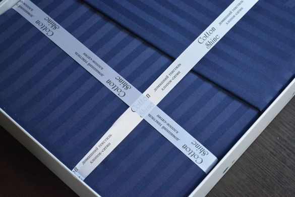 Фото Комплект постільної білизни Cotton Shine Stripe Satin Lacivert хм40099 41192
