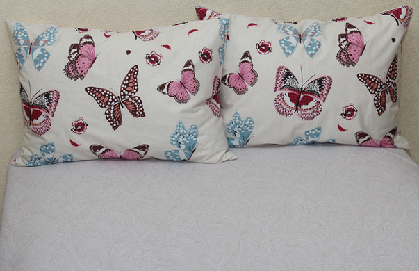 Фото Комплект постільної білизни ТМ TAG Сатин Pink Butterfly Рожеві Метелики