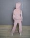Фото №3 з 8 товару Дитячий спортивний велюровий костюм на блискавці з каптуром Пудровий 300