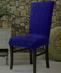 Фото Набор 6 шт натяжных чехлов для стульев без юбки Turkey № 12 Синий