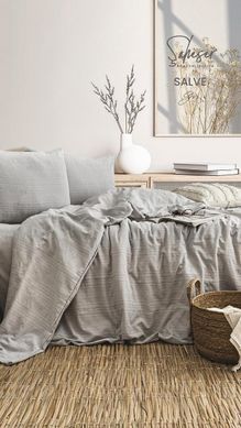 Фото Комплект постельного белья Вареный Хлопок Saheser Jacquard Salve Gri
