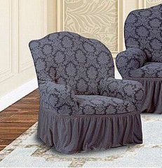 Фото Жаккардовый чехол для кресла Turkey № 9 Темно-серый