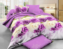 Фото Комплект постельного белья Роза Фиолетовая Selena Бязь Люкс 100275