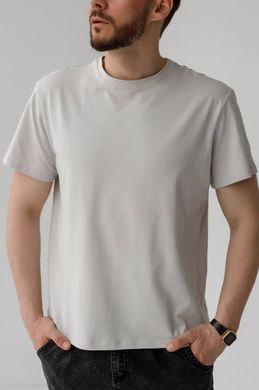 Фото Мужская однотонная базовая футболка 100% Хлопок Серая