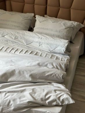 Фото Комплект постельное белья с вишивкой Saheser Iris Gri Вареный Хлопок Серый