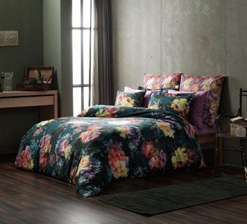 Фото Комплект постільної білизни TAC 100% Бавовна Сатин Digital Midnight Bloom Yesil Зелений p-60110036