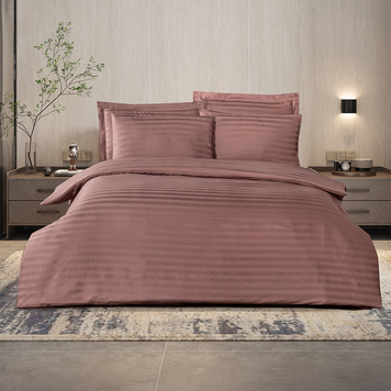 Фото Комплект постільної білизни Sateen Stripe Altinbasak Always Cinnamon Сатин Страйп 40535 40536
