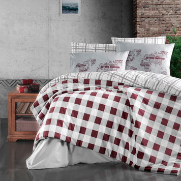 Фото Постельное белье Edmon Dark Red Ранфорс De Luxe First Choice