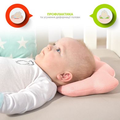 Фото Дитяча ортопедична подушка Ведмедик Papaella Рожева