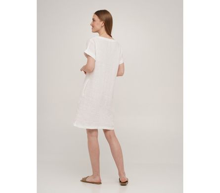 Фото Жіноча коротка лляна сукня SoundSleep Linen Біла