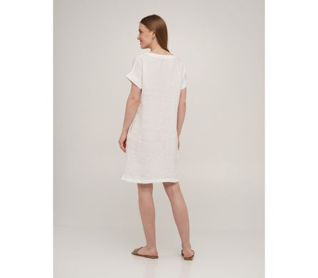 Фото Жіноча коротка лляна сукня SoundSleep Linen Біла