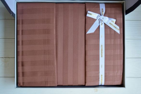 Фото Комплект постільної білизни Sateen Stripe Altinbasak Always Cinnamon 40535 40536