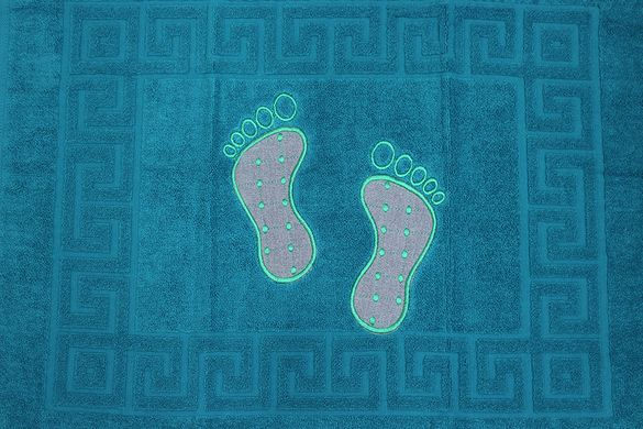 Фото Рушник-килимок для ніг махровий 100% Бавовна 650 г Бірюзовий Ніжки