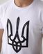 Фото №3 з 6 товару Чоловіча патріотична футболка 100% Бавовна з гербом України Біла 082\22