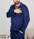 Фото №4 з 10 товару Чоловіча сатинова піжама шовк на гудзиках Штани + Кофта Синя 410